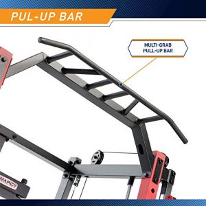 Marcy Smith Machine Cage System Home Gym Multifunction Rack, Customizable Training Station SM-4033, Red