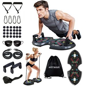 Hotwave Push Up Board, Strength Training Equipment with Resistance Bands, Safe Push-Up Handle. Full Body Workout Machine , Exercise Chest , Arms , Home Gym for Men and Women.