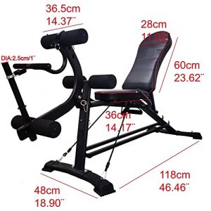 EASY BIG Multifunctional Weight Bench, Adjustable Strength Training Bench for Home Gym Full Body Workout Equipment (Black)