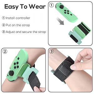 Wrist Bands for Just Dance 2022 2021 2020 Compatible with joy con & OLED Model Compatible with joy con, Adjustable Elastic Strap for Nintendo Switch Controller, Two Size for Adults and Children,2 Pack