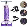 Sunsign Pedal Resistance Band Multifunction 4-Tube Foot Stackable Resistance Band Kit for Abdomen, Waist, Arm, Yoga Stretching, Fabric Covered, Purple