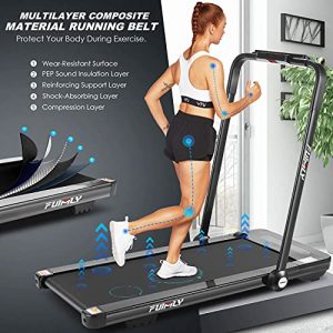 Treadmills for Home,Under Desk Folding Treadmill,2-in-1 Running,Walking & Jogging Portable Running Machine with Bluetooth Speaker & Remote Control,5 Modes & 12 Programs,No Assembly Required