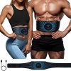 YEMIUGO Abs Trainer Flex Belt for Women Men, Upgrade No Need Replace Pad AB machine 6 Modes 15 Intensity Levels Abs Workout Equipment - Rechargeable Ab Trainer Belt Toner for Abdominal