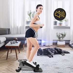 ATIVAFIT Under Desk Elliptical Bike, Pedal Exerciser, Mini Elliptical Machine with Non-Slip Pedal, Display Monitor and Adjustable Resistance, Quiet & Compact Electric Trainer Fitness Peddler