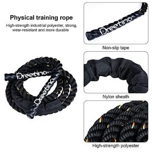 2LB Heavy Durable Jump Rope Adult Fitness Weighted Ropes Men and Women Whole Body Muscle Exercise to Improve Strength Endurance Training Sports jumping rope Outdoor Concrete use Weight Loss Skipping Rope