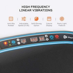 LifePro Vivid Pro Vibration Platform Machine - High Frequency 15-40 Hz Linear Viberation Plate Exercise Machine - Whole Body Home Workout Equipment for Awesome Fitness and Deep Tissue Therapy