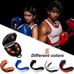 5 Pieces Sports Mouthguard for Boxing Football Mouth Guard Youth Lacrosse Mouth Guard Adult EVA Double Colored Mouthpiece Wrestling Football Basketball Hockey