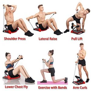 eHUPOO Ab Machine Abs Workout Equipment, Abs and Whole Body Exercise Equipment for Home Workouts,Core Strength Training&Abdominal Exercise Trainers With Resistance Bands for Home Gym.USA Patented