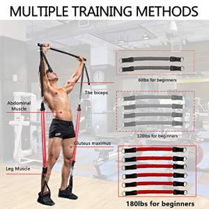 DOHOO Pilates Bar with Resistance Bands, Squat Pilates Bar Stick for Home Exercise Workout Equipment 6 Bands