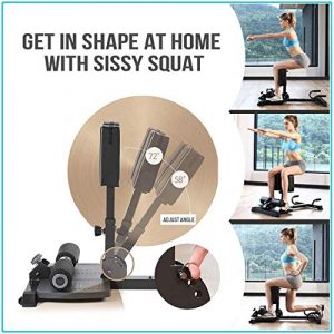 leikefitness Deluxe Multi-Function Deep Sissy Squat Bench Home Gym Workout Station Leg Exercise Machine Black-8400
