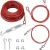 EXPAWLORER Dog Tie Out Cable Set - 75FT Heavy Duty Dog Run Cable with 10FT Runner & 7FT Binding for Dogs up to 125lbs, Dog Lead for Yard, Camping, Parks