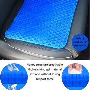 Kaariss Gel Seat Cushion-Double Layer Breathable Honeycomb with Non-Slip Cover for Pressure Sore Relief and Long Sitting Perfect for Wheelchair,Cars （M 16.5“ X 14.7“ X 1.6“）