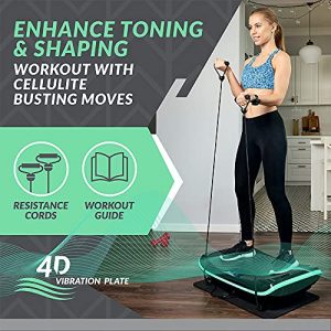 Bluefin Fitness 4D Triple Motor Vibration Plate | Powerful | Magnetic Therapy Massage | Curved Surface | 4.0 Bluetooth Speakers | Vibration Oscillation & Micro Vibration | 3 Silent Drive Motors