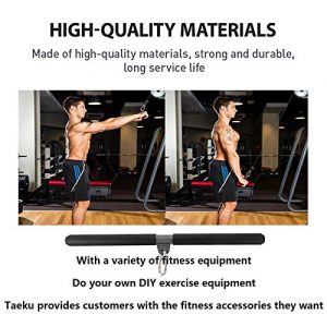 Taeku LAT Pull Down Bar Cable Machine Attachment Fitness Straight Bar with Rubber Handle for Home Gym Fitness Muscle Building Strength Workout (15'')