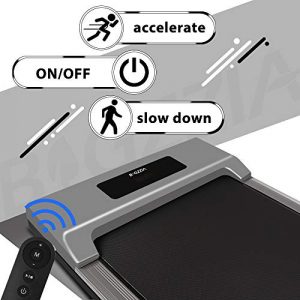 Under Desk Treadmill Motorised Treadmill Portable Walking Running Pad Flat Slim Machine with Remote Control & LCD Display for Home Office Gym Use, Installation Free (Light Grey)