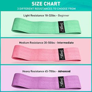 Sozzy Booty Bands for Women, Fabric Resistance Bands for Legs and Butt, Non Slip Workout Bands, Stretching Exercise Bands, Multi-Purpose Fitness Bands for Glute, Thigh (3pack)