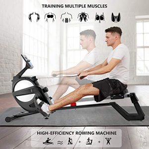 HouseFit Rowing Machines for Home use 300Lbs Weight Capacity Magnetic Resistance Row Machine Exercise with LCD Display and iPad Phone Mount