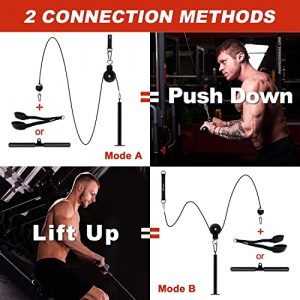 CFBF Fitness LAT and Lift Pulley System Gym, Cable Pulley Attachments for Gym,Tricep Rope Cable Attachment Home Gym Accessories for Triceps Pull Down, Biceps Curl, Strength Training