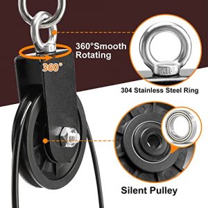 Eapele Fitness Pulley Cable System for Weight Lifting, LAT Pull Down, Weight Training, Biceps Curl, Triceps Pull Down, Row, Fly