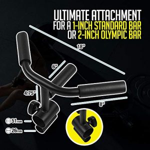 Logest T Bar Row Landmine Attachment - Lightweight Weightlifting Landmine Handle Fits Standard or Olympic Barbell for Deadlifts Squats Pull Ups Strengthens Back and Core Muscles T Bar Row Attachment
