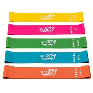 Fit Simplify 10 Inch Resistance Loop Exercise Bands, Set of 5, Assorted Colors