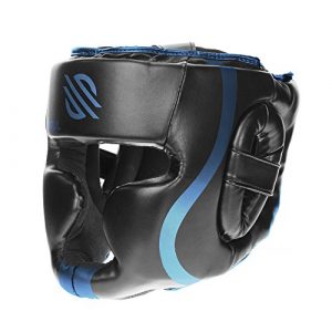 Sanabul Essential Professional Boxing MMA Kickboxing Head Gear (Blue, L/XL)