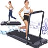 FUNMILY Portable 2 in 1 Desk Treadmill for Walking Running, No Assembly, Folding Under Desk Treadmill, Compact Electric Treadmill for Home Office Gym