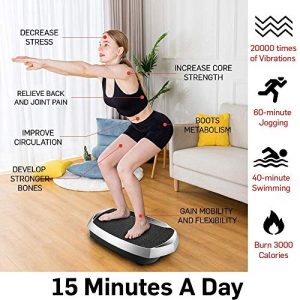 EILISON Bolt Vibration Plate Exercise Machine - Whole Body Workout Vibration Fitness Platform w/Loop Bands - Home Workout Equipment for Weight Loss, Toning & Wellnesss - Max User Weight 350lbs