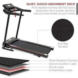 Best Choice Products Folding Treadmill with Manual Incline, Fitness Workout Exercise Machine w/Wireless Bluetooth Speakers, LCD Screen, Shock-Absorbent Running Deck, Device Holder - Black