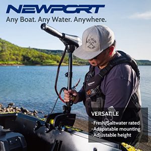 Newport Vessels NV-Series 55lb Thrust Saltwater Transom Mounted Trolling Electric Trolling Motor w/ LED Battery Indicator & 30