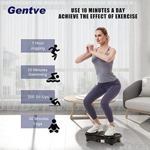 Gentve Vibration Plate Exercise Machine - Whole Body Workout Machine ，Fitness Vibration Platform Machine for Weight Loss & Foots Massage with Loop Bands + Bluetooth + Remote, 99 Levels