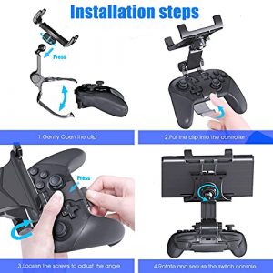 KDD Switch Pro Controller Clip Mount for Nintendo Switch/Switch Lite, Adjustable Clip Clamp Holder Mount for Nintendo Switch Pro Controller