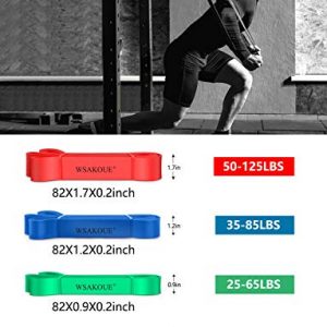 WSAKOUE Pull Up Assistance Bands, Resistance Bands Set for Men & Women, Exercise Bands Workout Bands for Working Out, Body Stretching, Powerlifting, Resistance Training (Set-4)