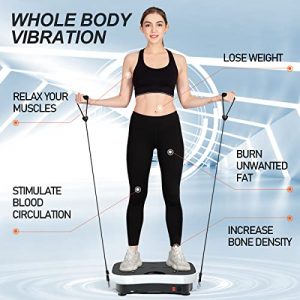 TODO Vibration Platform Whole Body Vibrating Board for Weight Loss & Workout Home Fitness Plate, Remote Control/Bluetooth Music/USB Connection/Resistance Bands