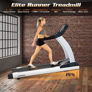 3G Cardio Elite Runner Treadmill - Runner’s Marathon Treadmill - Commercial Grade - 400 LB User Capacity - 4.0 HP - Large Ortho Flex Shock Suspension System Deck