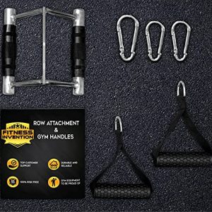 Double D Handle Cable Attachment - V Bar Cable Attachment, 2 Gym Handles, 3 Hooks - Close Grip Row Handle - T Bar Row Attachment, V Handle Cable Attachment, Cable Attachments for Gym